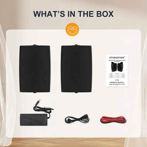 Miniatura 7 de STUDIOFINIX Altavoces Bluetooth para exteriores de 6.5 pulgadas, 400 W, impermeables, con cable, sistema de altavoces impermeables para montaje