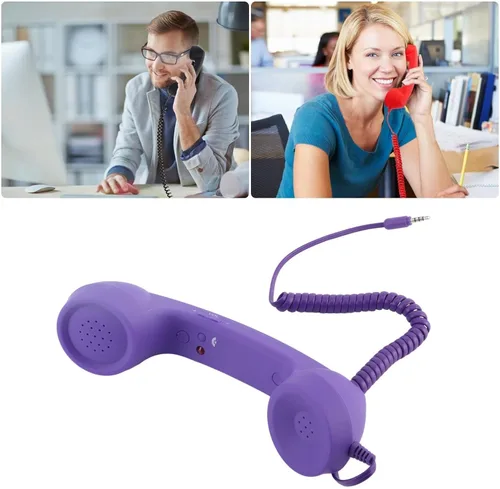 Miniatura 4 de Retro Phone Handset, Vintage Telephone Handset, Built in HD Speaker & Microphone Vintage Telephone Receiver Plug Play with 3.5mm USB C for Purple