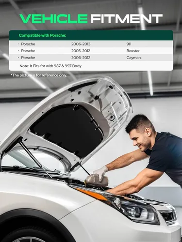 Miniatura 3 de Juego de 2 soportes de elevación de capó delantero para Porsche 911 2006-2013 Boxster 2005-2012 Cayman 2006-2012 2006-2012