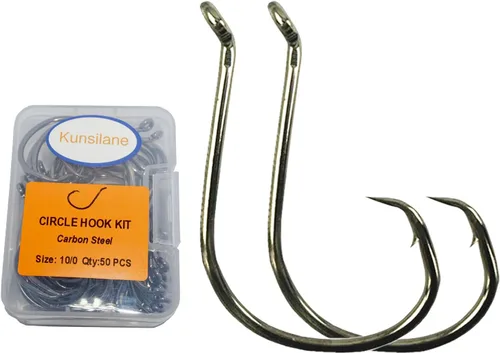 Ganchos circulares para pesca de gato, 50/100 unidades, ganchos circulares de pesca de pulpo, agua salada, agua dulce para bagre lubina Redfish 1/0