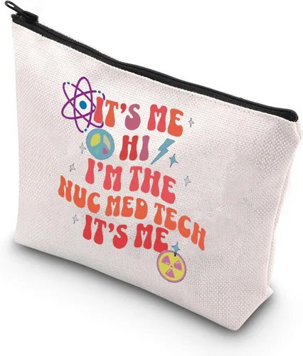 WCGXKO Nuc Med Technologist Gift Xray Tech Gift It's Me Hi I'm the Nuc Med Tech It's Me Zipper Bag Bolsa de maquillaje, Nuc Med Tech, Cremallera