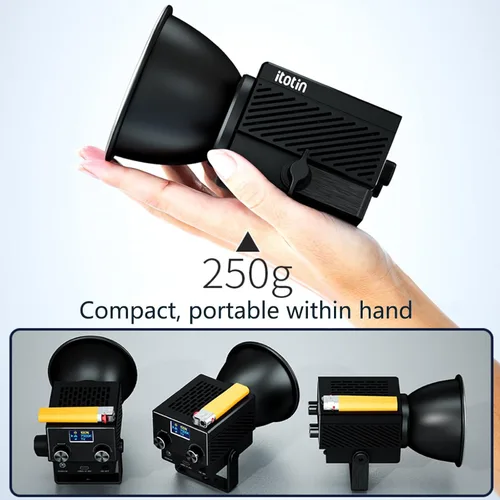 Miniatura 2 de PIXEL Iluminación video portátil bicolor LED 60W COB iluminación de salida continua, montaje Bowen, CRI96, TLCI97, control de aplicación 2.4G/BT