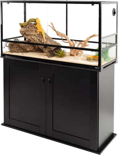 Miniatura 11 de REPTI ZOO Puerta corredera de cristal con ventilación para reptiles de 67 galones, gran terrario, con apertura frontal, para reptiles, terrario