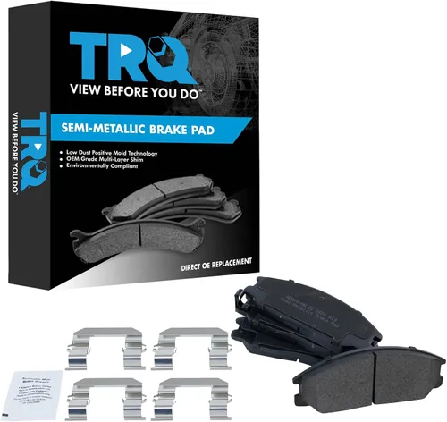 Miniatura 185 de TRQ Pastillas de freno delanteras semi metálicas compatibles con Ford Expedition 2018-2021 F-150 2018-2020 Lincoln Navigator 2018-2022