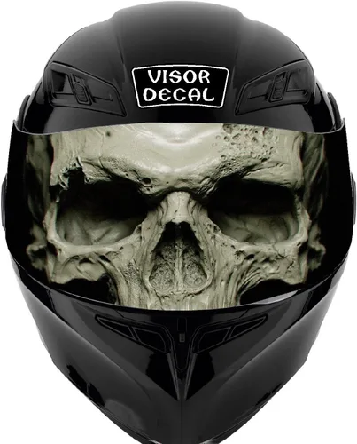 Miniatura 12 de Calcomanía de visera de calavera para casco compatible con: Icon Shoei Bell HJC Scorpion AGV V2 (V25 Skull)