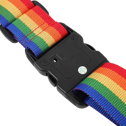Miniatura 9 de Correa de equipaje de viaje con diseño de arco iris, aprobada por la TSA, cinturón de embalaje ajustable para maleta (arcoíris)