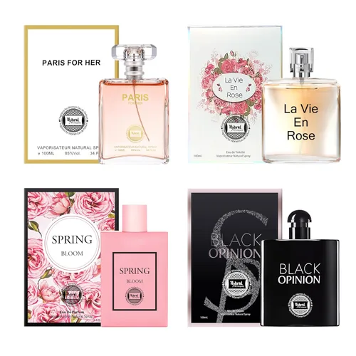 Hybrid & Company Mujer 4 unids Black Opinion La Vie En Rose Paris Para Su Primavera Floración Perfume Natural Spray Fresco Fragancia