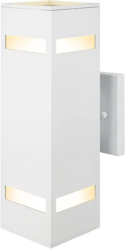Miniatura 9 de Luces de pared para exteriores con sensor de anochecer a amanecer, paquete de 2, de aluminio, moderno, impermeable, cilíndrico, cuadrado, farol