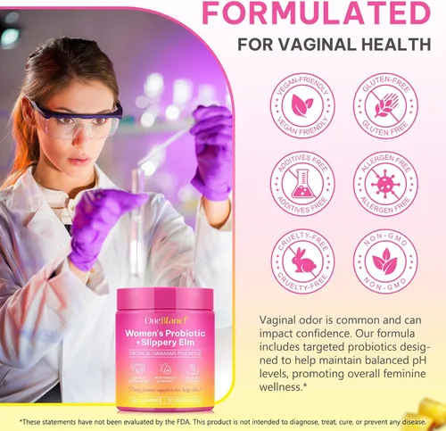 Miniatura 2 de Gomitas de probióticos femeninos, 2 unidades, probióticos vaginales para mujeres, gomitas con olmo resbaladizo, equilibrio femenino pH para un olor