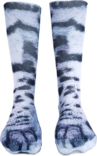 Miniatura 3 de Calcetines de patas de animales, loco diseño en 3D de patas de gatos, perros y tigres. Divertido regalo navideño para mujer u hombre adultos
