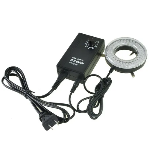 AmScope Luz de anillo de microscopio LED-64-ZK con adaptador, blanco