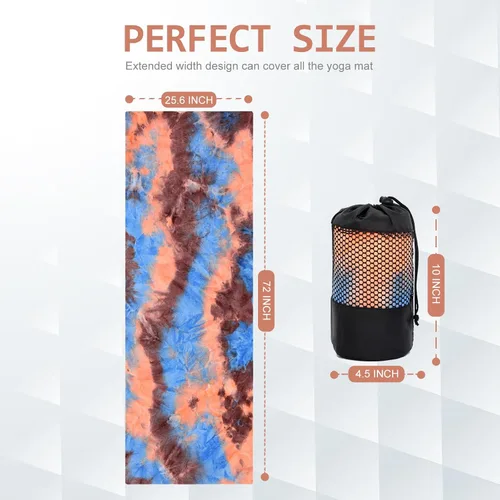 Miniatura 7 de Eunzel Toalla de yoga, toalla para esterilla de yoga caliente con puntos de agarre, absorbente de sudor, antideslizante, para yoga caliente, pilates