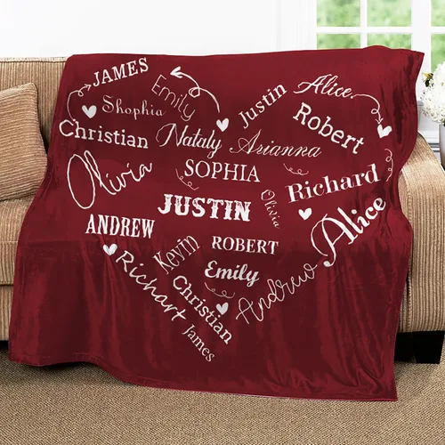 Miniatura 7 de Mantas personalizadas con el nombre, para bebés, niños y adultos, mamá, abuela, abuelo. Manta personalizada con tus nombres. Manta personalizada