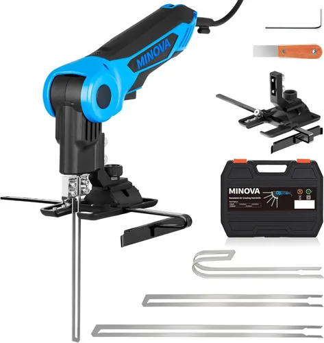 Miniatura 11 de Cuchillo caliente eléctrico giratorio de 250 W, kit de herramientas de corte de espuma, sistema de refrigeración por aire de cuerpo completo
