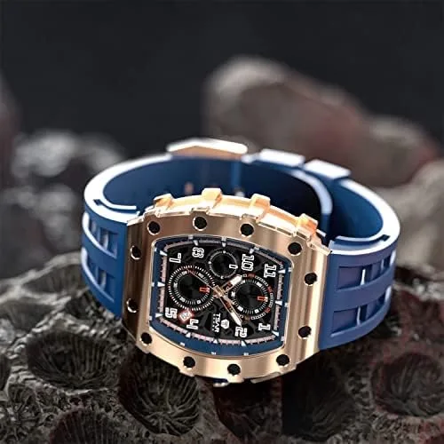 Miniatura 7 de Tsar Bomba - Reloj de lujo para hombre, resistente al agua hasta 50 m, sistema de movimiento de cuarzo japonés, caja de acero inoxidable, cristal
