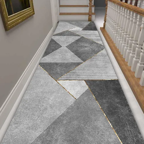 Miniatura 4 de Alfombras geométricas para pasillos, pasillos, tapetes gruesos para el hogar, entrada de hotel, alfombra larga – 3.3 ft/4.9 ft/8.2 ft/11.5 ft/14.8
