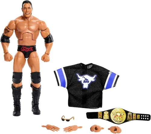 Miniatura 10 de Mattel WWE "Stunning" Steve Austin Elite Collection Figura de acción con accesorios, articulación y detalles realistas, 6 pulgadas