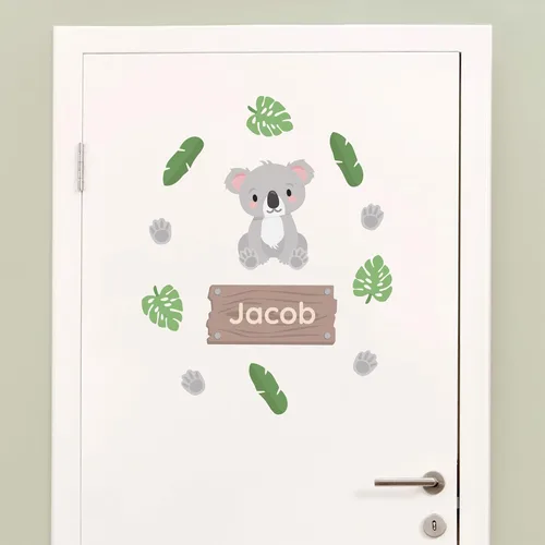 Miniatura 9 de Calcomanías de puerta personalizadas para habitación de niños, calcomanías de pared con nombre personalizado para decoración de habitación de bebés