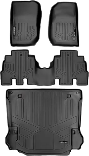 Miniatura 28 de SMARTLINER Juego de tapetes de piso de ajuste personalizado para 1ª fila, color negro para modelos Jeep Wrangler Unlimited 1997-2006 de 4 puertas