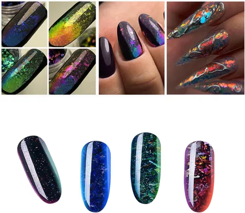Miniatura 7 de Polvo de uñas cromado camaleón, tabletas ópticas de camaleón, polvo de uñas cromado de unicornio para resina epoxi, hacer vasos, proyectos