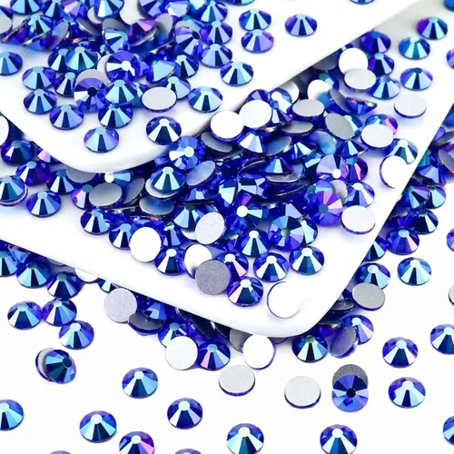 Miniatura 55 de 1440 piezas de diamantes de imitación SS20 de cristal de vidrio con parte posterior plana, gemas de cristal redondas de parte posterior plana