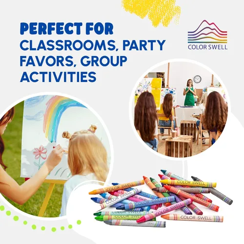 Miniatura 4 de Color Swell Paquete de 24 crayones – no tóxicos, ideales para niños, estudiantes, adultos y actividades en el aula