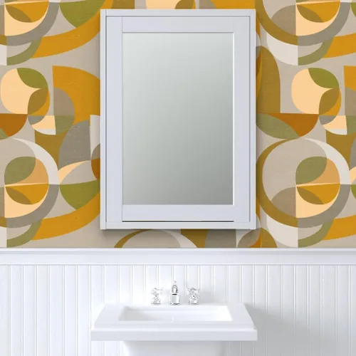 Miniatura 9 de Spoonflower Removable Wallpaper Swatch - Modern Circles Geometric Abstract Mod Minimalist Scandinavia Mid Custom Pre-Pasted Wallpaper
