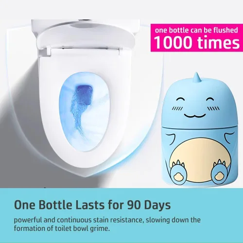 Miniatura 2 de 3 piezas de lindos frascos de limpiador de taza de inodoro en forma de dinosaurio, limpiador automático de cisterna de baño con aroma a océano