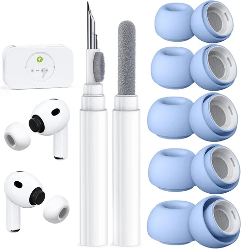 Miniatura 17 de 4 pares de puntas de repuesto para AirPods Pro 2ª/1ª generación con kit limpiador, orificio de reducción de ruido y pantalla protectora contra