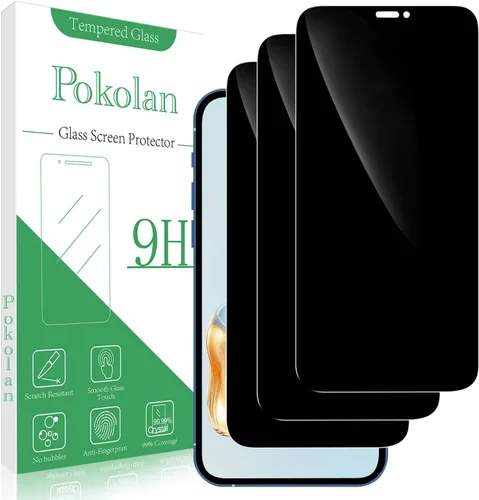 Miniatura 18 de Pokolan [Paquete de 3] Protector de pantalla de privacidad para iPhone 11/iPhone XR Película de vidrio templado antiespía, cobertura completa, sin