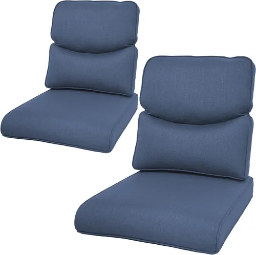 Miniatura 29 de Rilyson Cojines de patio para muebles de exterior, 22 x 24 pulgadas, respaldo alto y asiento profundo, cojín de exterior para sillas de patio, sofá