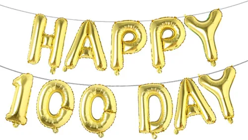 Miniatura 10 de Juego de globos de papel de aluminio con letras del alfabeto, pancarta de feliz 100 días, suministros de decoración para fiesta de cumpleaños (rojo)