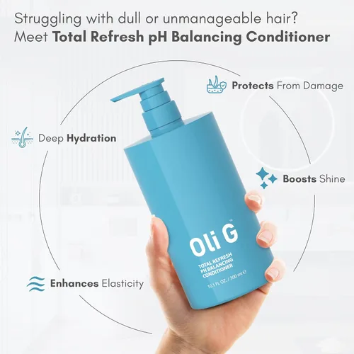 Miniatura 3 de Oli G Total Refresh - Acondicionador diario ligero para todo tipo de cabello, con aceite de marula, manteca de karité, proteínas botánicas