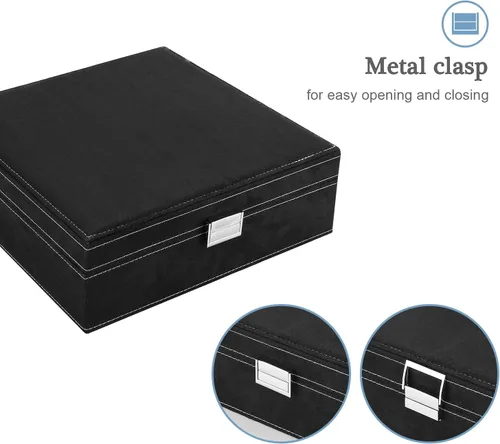 Miniatura 8 de ProCase Joyero organizador de terciopelo para mujer, 2 capas de joyería, estuche de almacenamiento para collares, aretes, pulseras y anillos