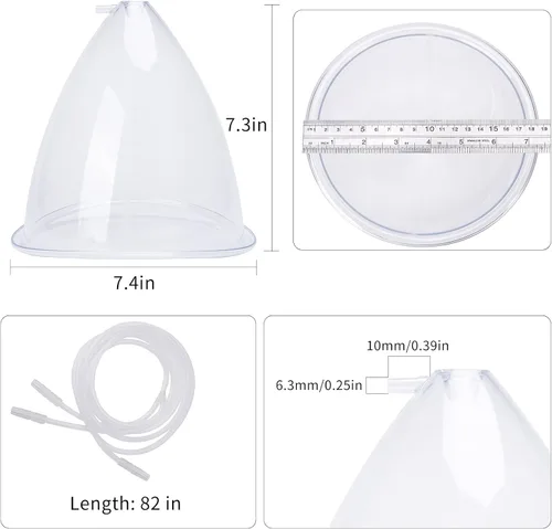 Miniatura 2 de tazas de la máquina de la terapia del vacío 1500ML, tazas extra grandes de la máquina de ahuecamiento del vacío con la manguera de Y