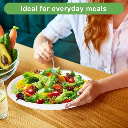 Miniatura 5 de Platos desechables ovalados ecológicos – Platos de papel grandes y resistentes de 12 pulgadas, paquete a granel para barbacoa, fiesta, picnic