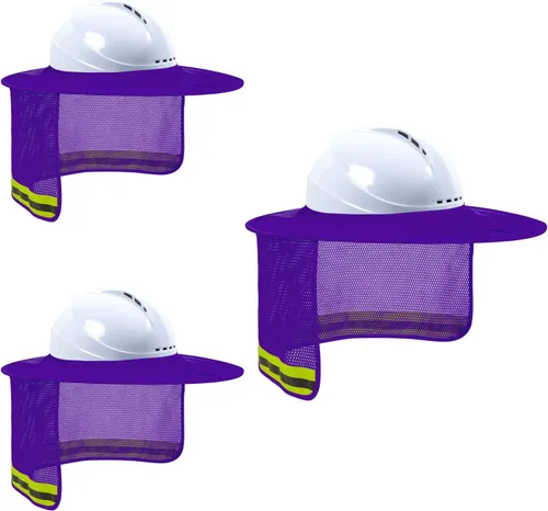 Miniatura 23 de Parasol para Casco Duro, Visera de Alta Visibilidad con Protección para el Cuello con Tira Reflectante, Accesorios para Casco Duro, Visera Completa