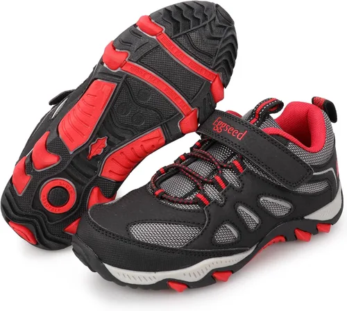 Miniatura 6 de UOVO Botas de senderismo resistentes al agua para niños, zapatos para caminar al aire libre, antideslizantes, al tobillo, zapatos deportivos