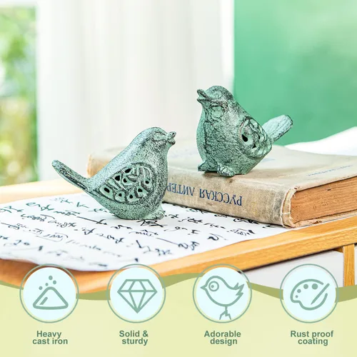 Miniatura 4 de Sungmor Adorno de ratón lindo de hierro fundido, estatuas decorativas y encantadoras para interiores y exteriores, interesante escultura