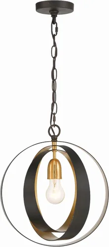 Miniatura 2 de Crystorama Luna - Lámpara de araña inglesa de bronce y oro antiguo con una luz