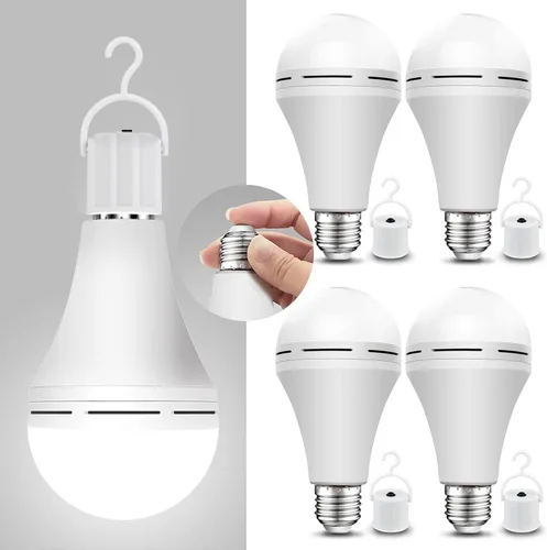 Miniatura 3 de Bombillas de Luz de Emergencia Recargables Neporal Permanecen Encendidas Cuando Falla la Energía del Hogar, LED de 15W Equivalente a 80W 1200mAh