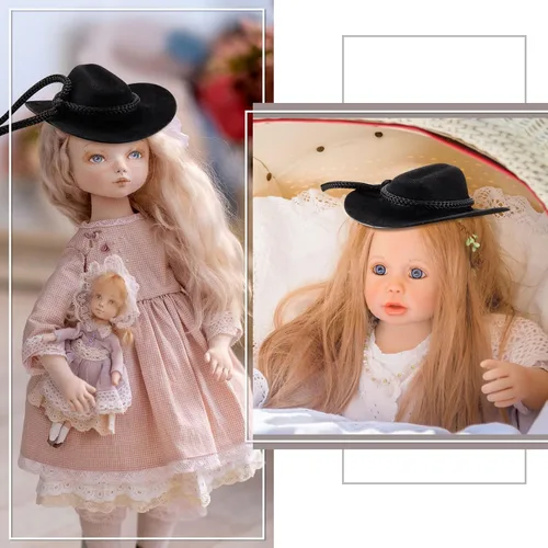 Miniatura 4 de Hercicy 24 sombreros de vaquero para manualidades, decoración de muñecas, sombreros de vaquera de 2 pulgadas, gorras occidentales en miniatura