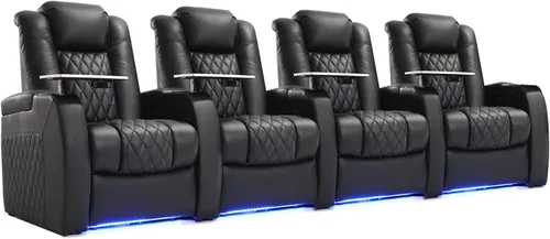 Miniatura 13 de Weilianda Asientos de Cine en Casa de Cuero de Grano Superior Silla Reclinable con Reposacabezas Eléctrico y Reclinación Asientos de Película Sofá
