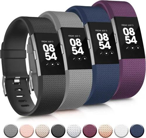 Miniatura 9 de Tobfit Bandas deportivas compatibles con Fitbit Charge 2, paquete de 4, pulseras de repuesto para mujeres y hombres, pequeñas/grandes