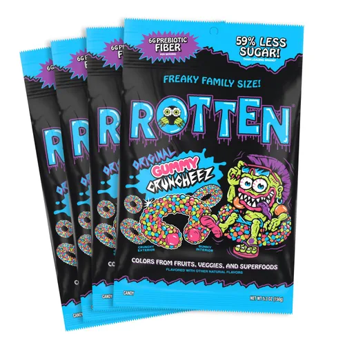 Miniatura 20 de Rotten Original Gummy Cruncheez - Bajo en azúcar, bajas calorías, 5g de fibra prebiótica amigable para el intestino, dulce sin gluten, sin