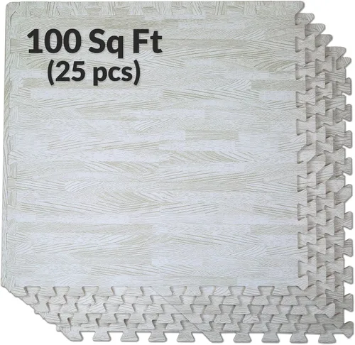 Miniatura 11 de Alfombrilla de espuma estampada de 100 pies cuadrados de 3/8 pulgadas de grosor, estilo de grano de roble de madera oscura