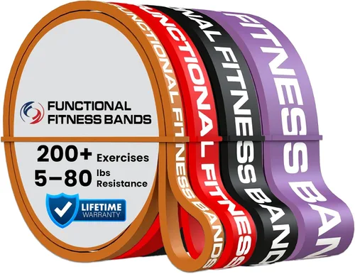Miniatura 5 de Rubberbanditz Juego de 3 bandas de asistencia para dominadas por Functional Fitness. Bandas de entrenamiento de resistencia y asistencia resistentes