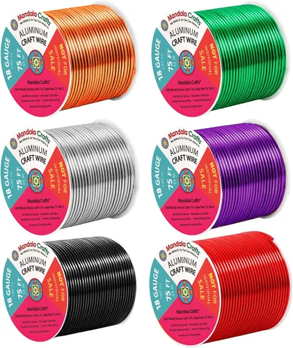 Miniatura 254 de Mandala Crafts - Alambre de aluminio anodizado de 8 calibre para hacer joyas - 9.75 m de alambre flexible negro colorido - Flexible para bonsái