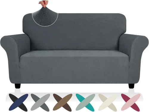 Miniatura 61 de ZNSAYOTX Funda súper elástica para silla (30"-47"), nuevas fundas de silla a rayas para sala de estar, aptas para perros y mascotas, protector