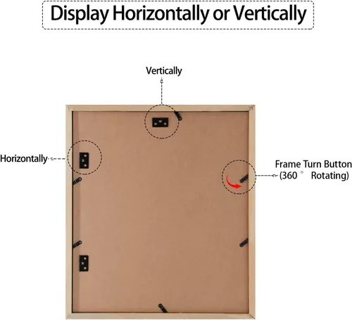 Miniatura 6 de Golden State Art, Juego de 3, marcos de collage de madera marrón envejecida de 13.7 x 15.7 pulgadas, paspartú blanco, muestra siete fotos de 4 x 6